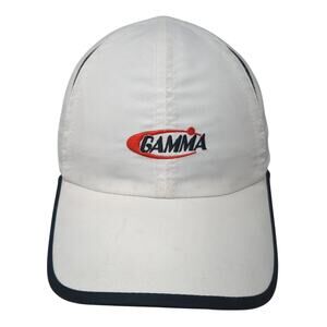 Gamma Strapback Hat White One Size Adjustable Embroidered Black Trim